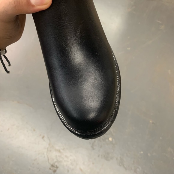 Faux Fur Lined Winter Boots in Black Faux Leather - Picture 14 of 14